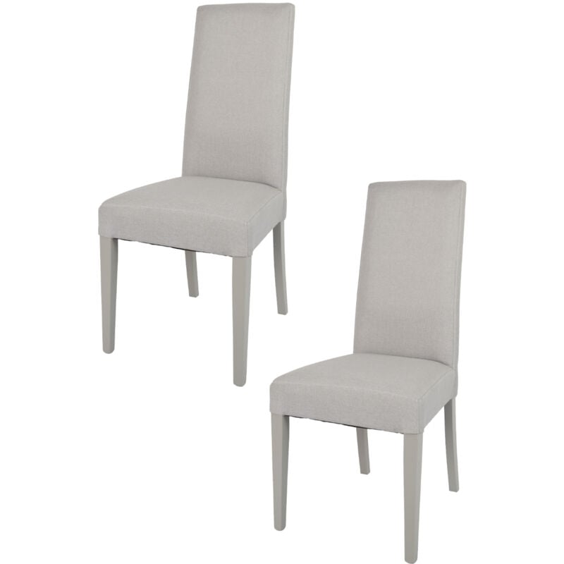T M C S - Tommychairs 2 Glam chairs in beech, seat in pearl gray fabric