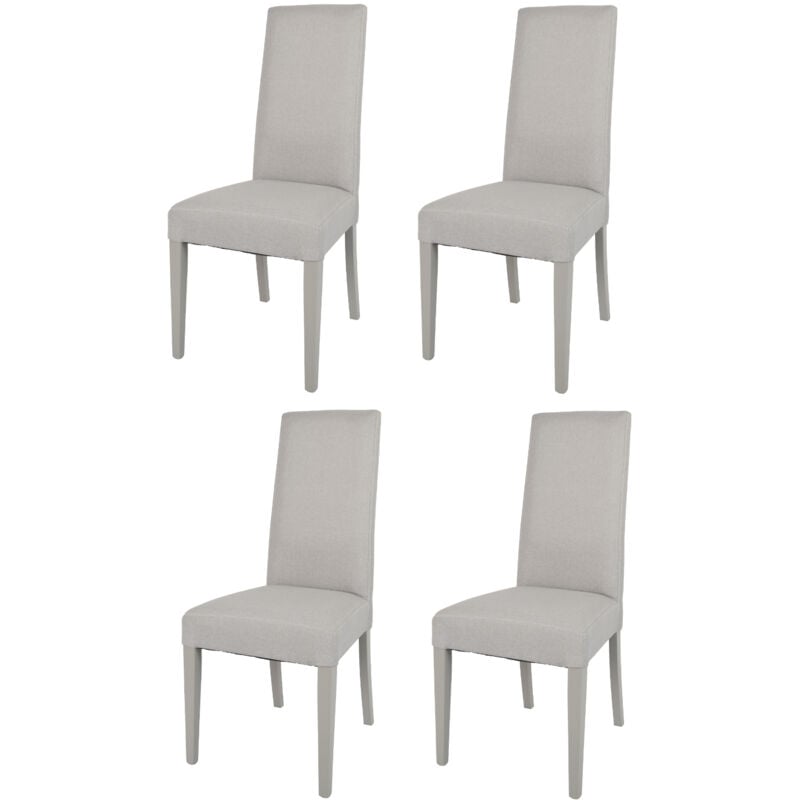 T M C S - Tommychairs 4 Glam chairs in beech, pearl gray fabric seat