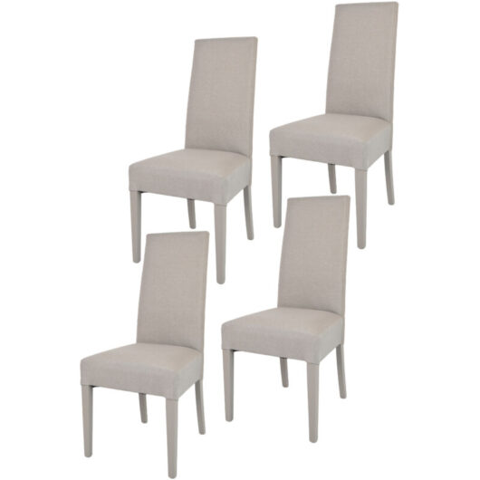 T M C S - Tommychairs 4 Glam chairs in beech, seat in suede fabric