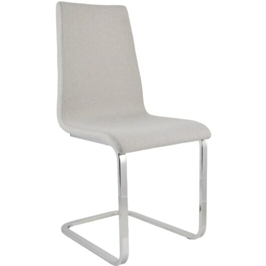 Tommychairs London chair, steel legs, wood seat and pearl grey fabric cover