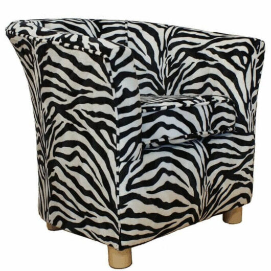 Tub Chair Fabric Bucket Animal Print Chair Zebra