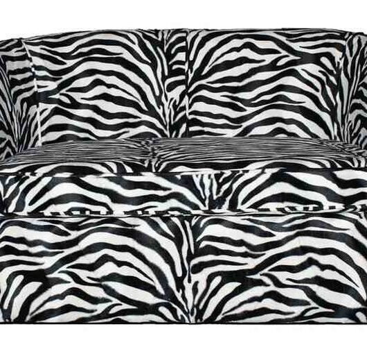 Tub Chair Sofa Velour Fabric Bucket Chair Animal Print Zebra