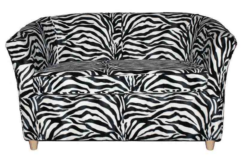 Tub Chair Sofa Velour Fabric Bucket Chair Animal Print Zebra