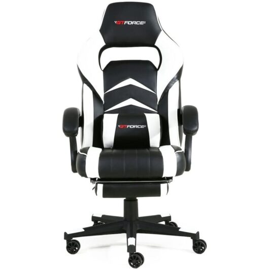 Turbo red leather racing sports office chair in black and red - Gtforce