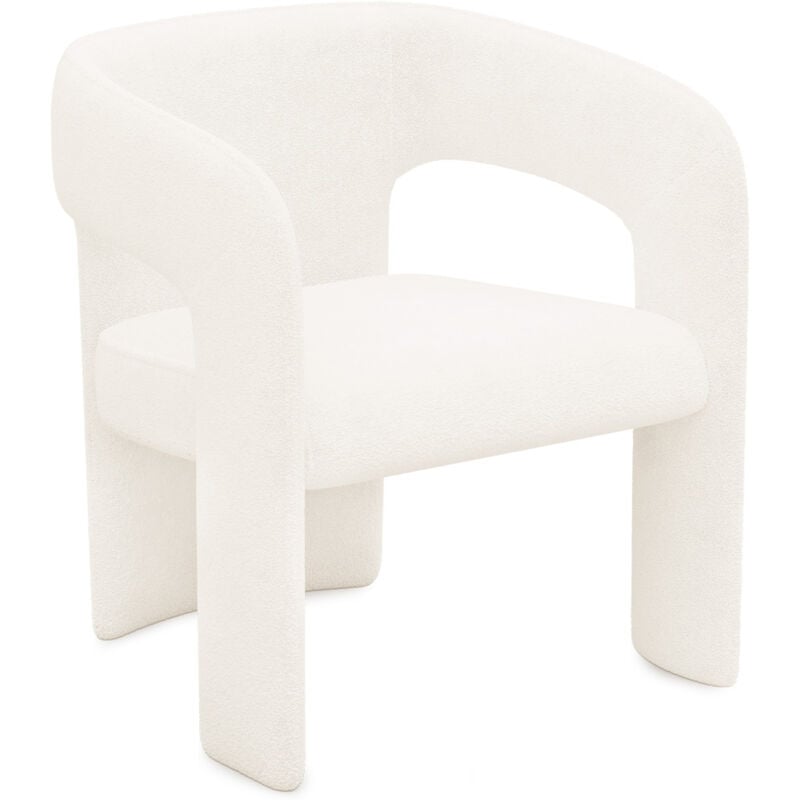 Upholstered Dining Chair - White Boucle - Ashley