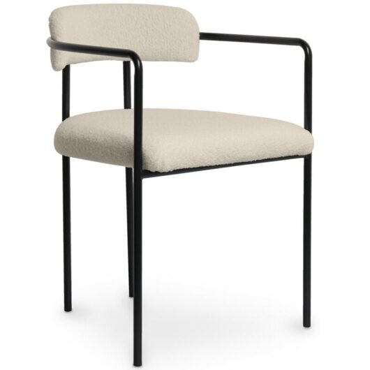 Upholstered Dining Chair - White Boucle - Garne
