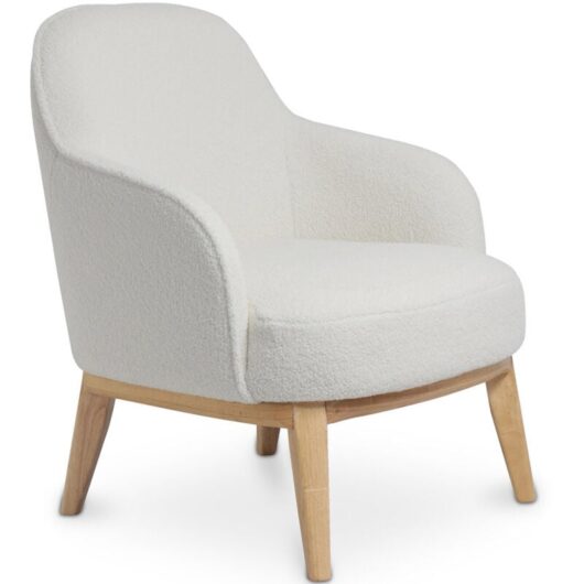 Upholstered Dining Chair - White Boucle - Letter