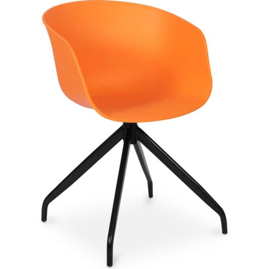 Upholstered Office Chair with Armrests - Black Design Desk Chair - Jodie - Joan