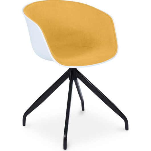 Upholstered Office Chair with Armrests - Black and White Desk Chair - Jodie