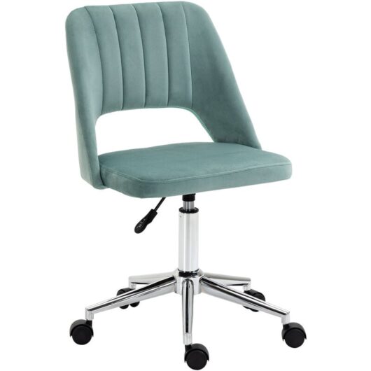 Vinsetto - Mid-Back Swivel Home Office Chair Scallop Computer Desk Chair Green