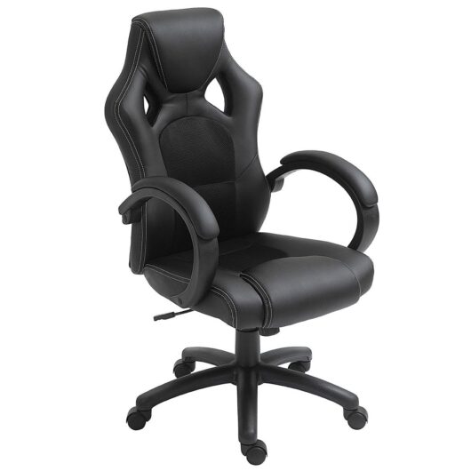 Vinsetto Racing Gaming Chair Swivel Home Office Gamer Chair Black, Black