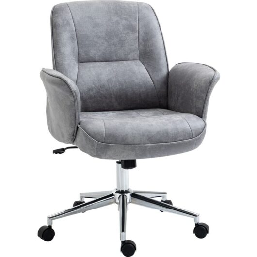 Vinsetto Swivel Computer Office Chair Mid Back Desk Chair for Home Grey