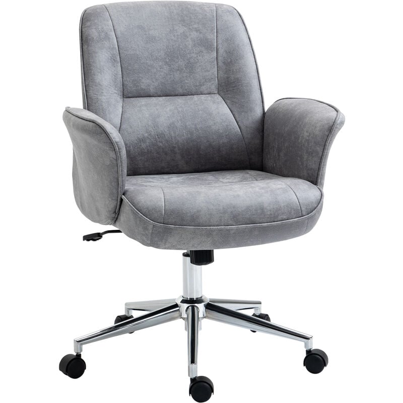 Vinsetto Swivel Computer Office Chair Mid Back Desk Chair for Home Grey