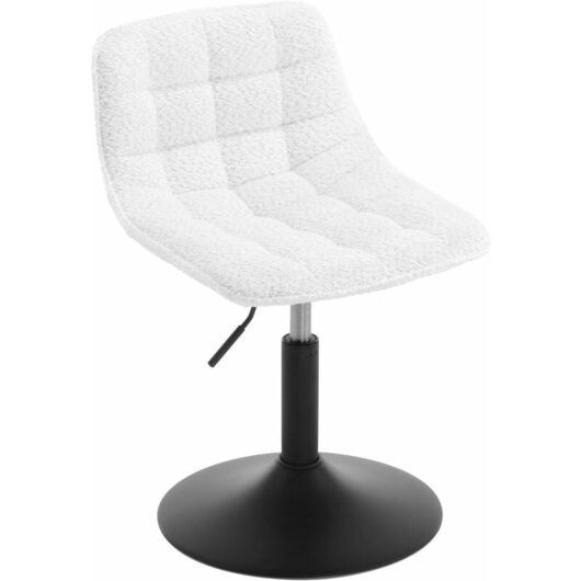 WOLTU Set of 1 Chenille Upholstered Swivel Dining Chair, White