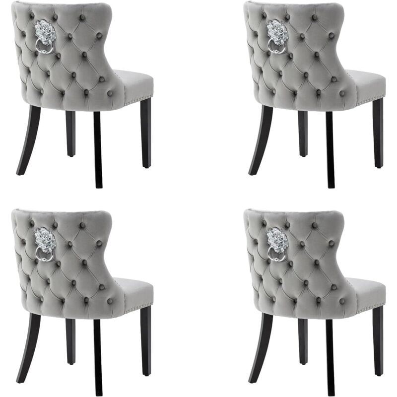 Wahson Office Chairs - Dining Chairs Set of 4 Velvet Kitchen Leisure Corner Chairs Upholstered with Solid Wood Legs for Home Dining Living Room,