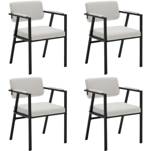 Wahson Office Chairs - Modern Dining Chairs Set of 4 Kitchen Side Chairs in Linen Leisure Chairs for Home Kitchen Dining Room, Beige