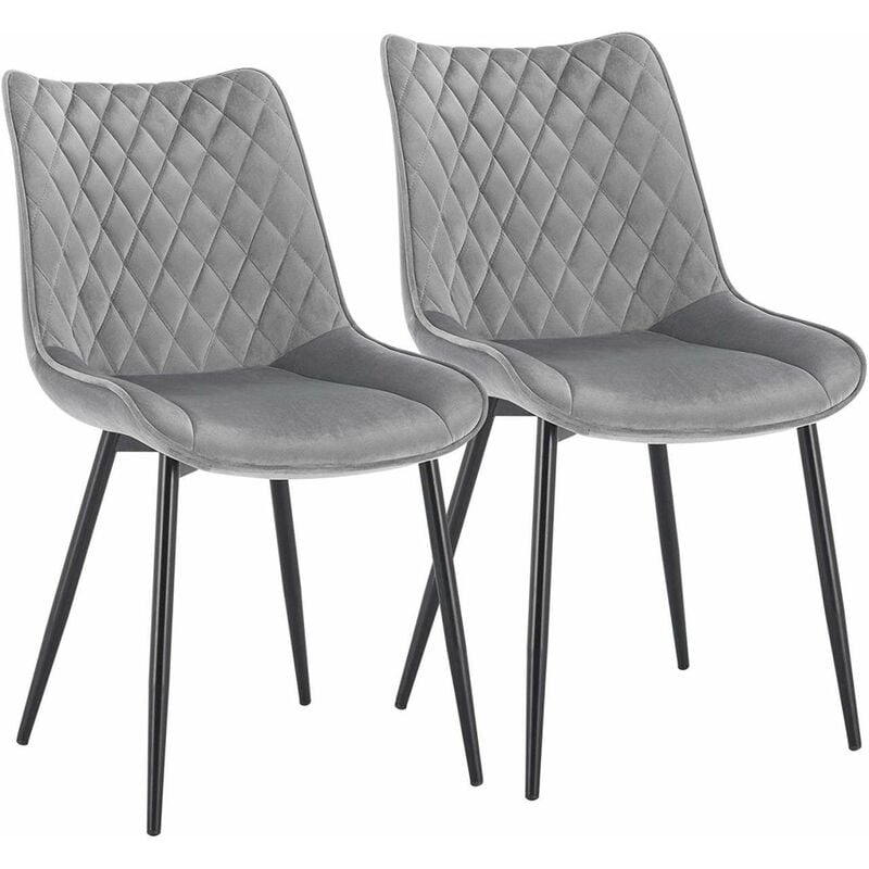 Woltu - 2pcs dining chairs Kitchen Counter chairs Lounge Leisure Living Room Light Grey