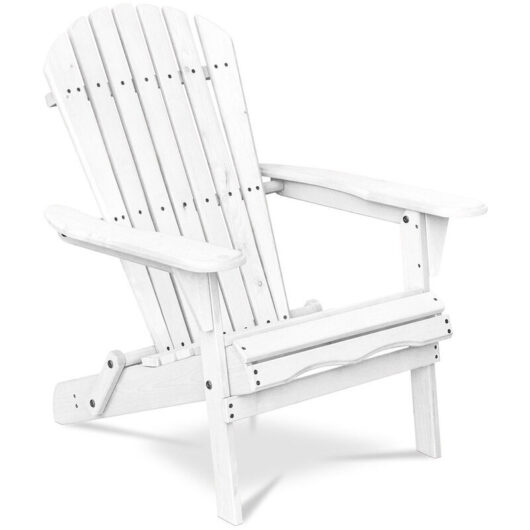 Wooden Outdoor Chair with Armrests - Adirondack Garden Chair - Adirondack