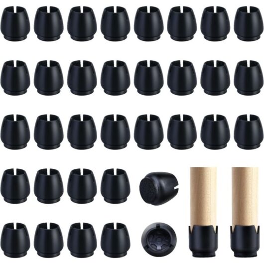 12-16mm Furniture Protector, 80 Pieces Black Silicone Chair Leg Caps for Round Chair Legs