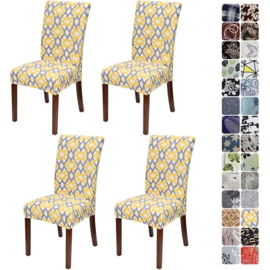 4 Pcs Universal Chair Covers Easy Clean Durable Slipcovers for Hotel Party Home Restaurant Kitchen b