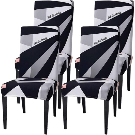 4 Pcs Universal Dining Chair Covers Removable Washable Easy Clean Durable Slipcovers for Wedding Hotel Restaurant