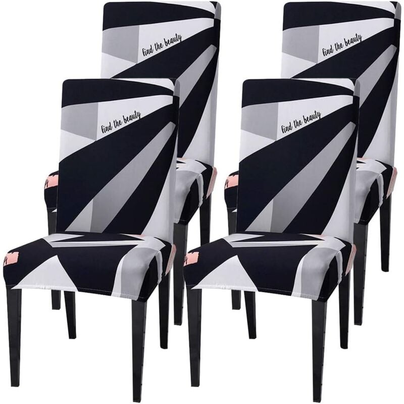 4 Pcs Universal Dining Chair Covers Removable Washable Easy Clean Durable Slipcovers for Wedding Hotel Restaurant