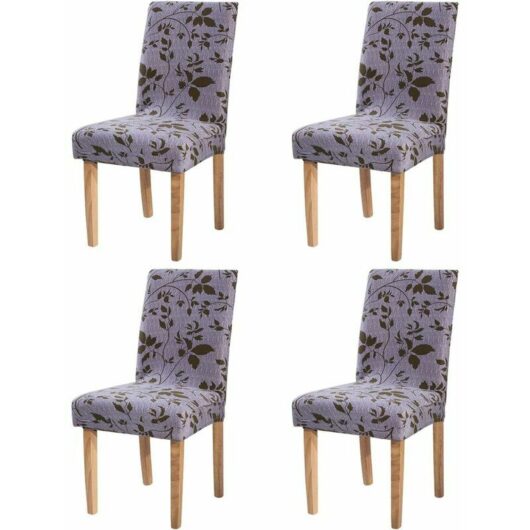 4PCS Stretch Removable Washable Dining Room Chair Protector Slipcovers/Home Decor Dining Room Seat Cover Multiple Styles 4