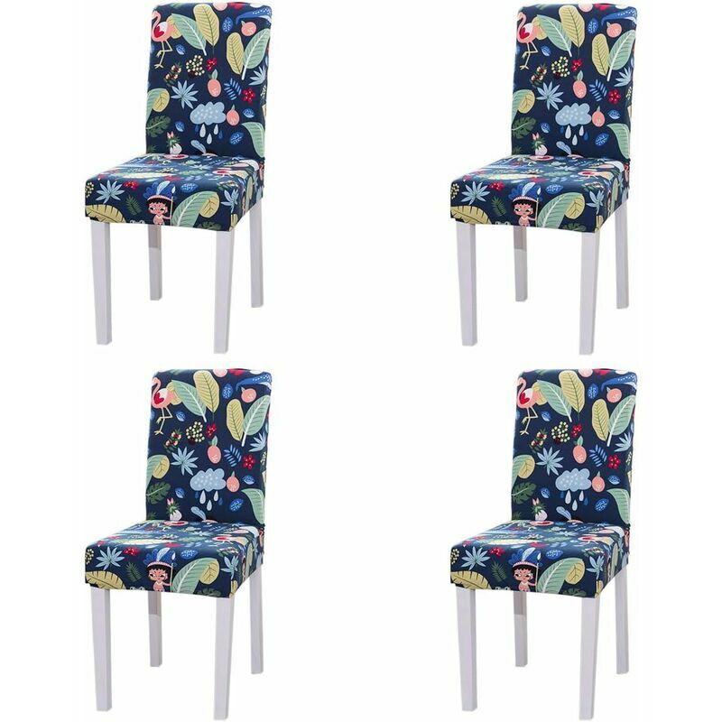 4PCS Stretch Removable Washable Dining Room Chair Protector Slipcovers/Home Decor Dining Room Seat Cover Multiple Styles 9