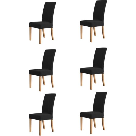 6 pieces grey chair covers, elastic dining room chair covers, chair protective covers