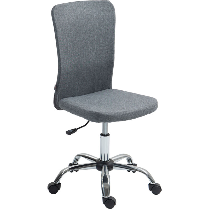 Armless Computer Desk Chair, Makeup Vanity Chair for Home, Grey - Homcom