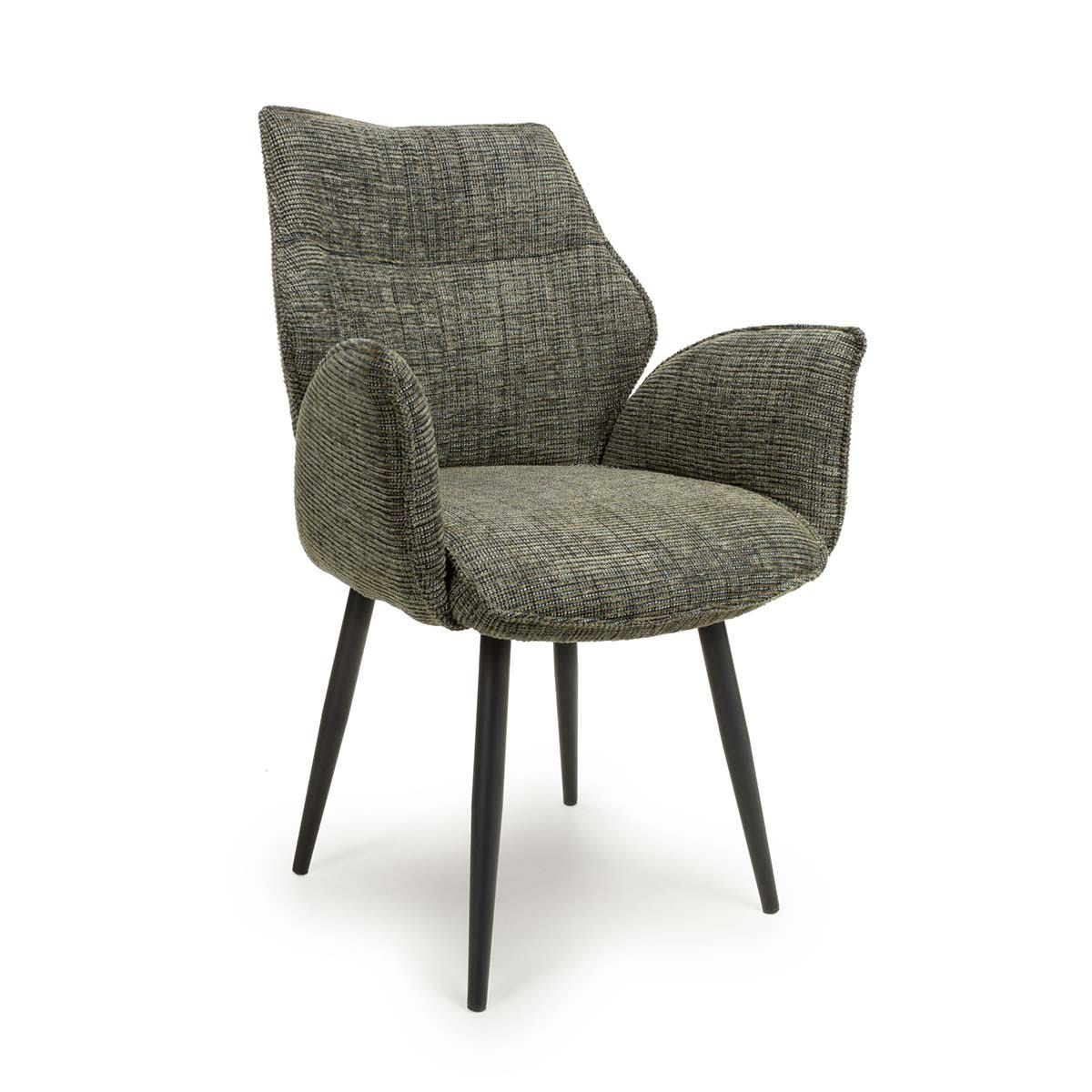 Baltimore Tweed Green Swivel Dining Chairs Set of 2, none