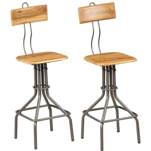 Bar Chairs 2 pcs Solid Reclaimed Teak Wood Vidaxl