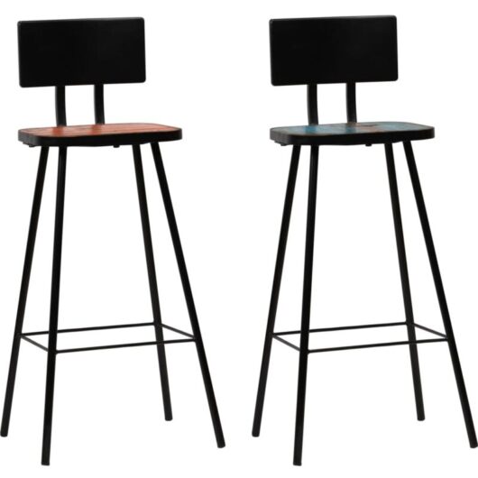 Bar Chairs 2 pcs Solid Reclaimed Wood vidaXL