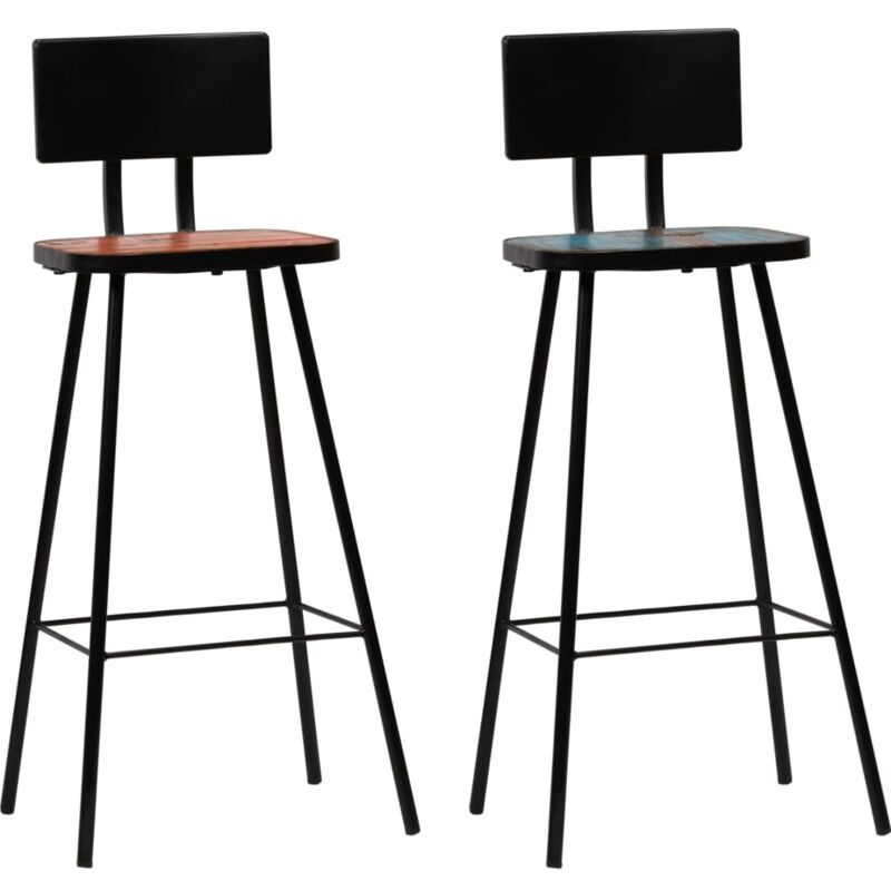 Bar Chairs 2 pcs Solid Reclaimed Wood vidaXL