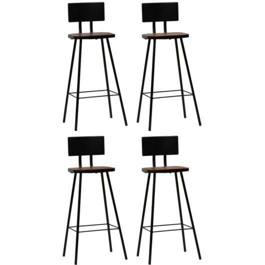 Bar Chairs 4 pcs Solid Reclaimed Wood Vidaxl