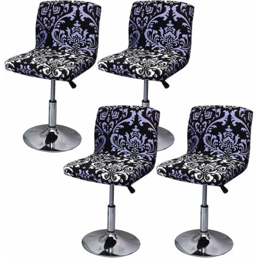 Bar Stool Cover with Back Stretch for Swivel Dining Chair (Color : 5, Size : 4pcs)