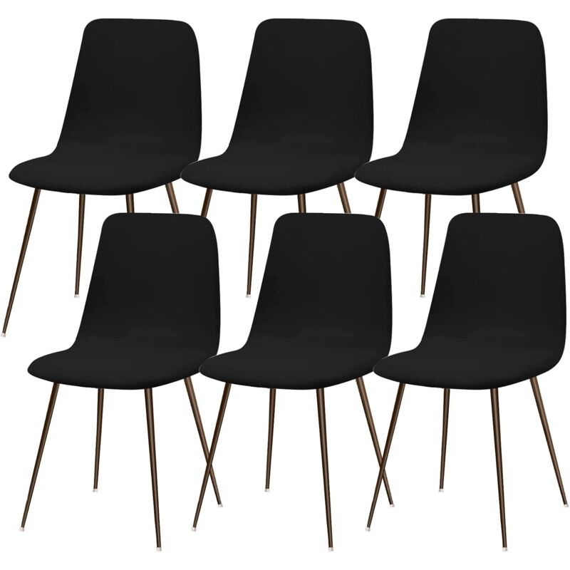 Black)Set of 6 Modern Dining Room Chair Cover Washable Universal Kitchen Chair Cover Home Kitchen Decor