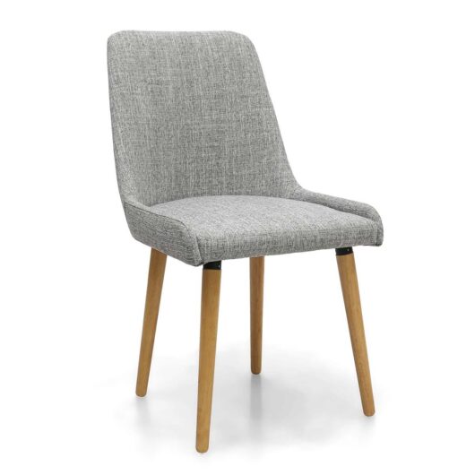 Capri Flax Effect Grey Weave Dining Chairs Set of 2, none