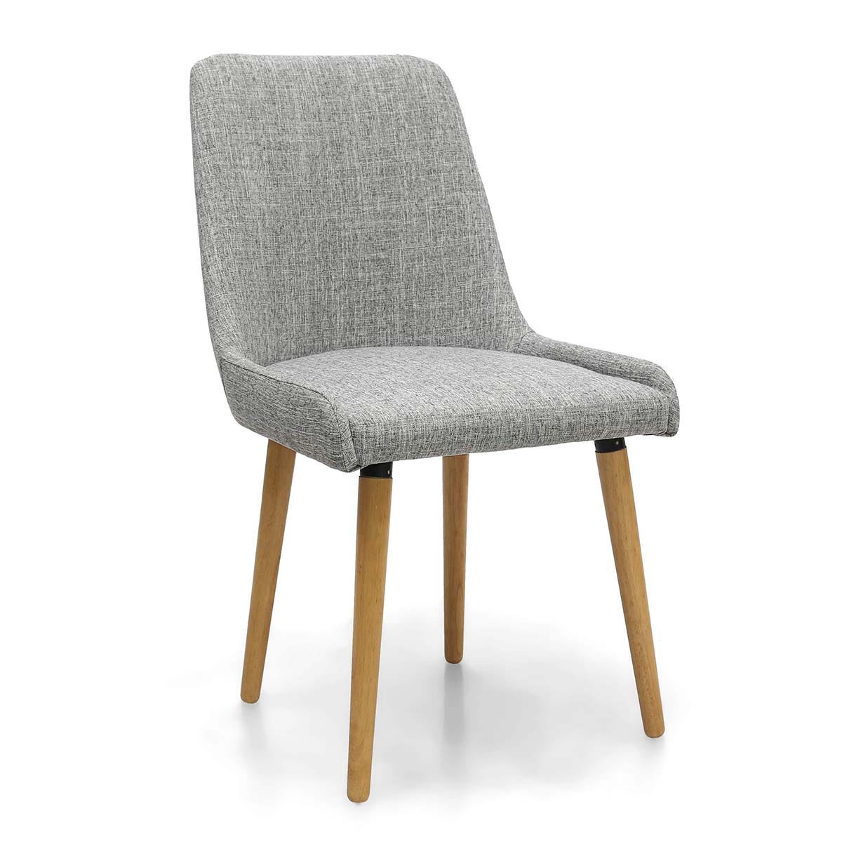 Capri Flax Effect Grey Weave Dining Chairs Set of 2, none