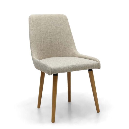 Capri Flax Effect Natural Dining Chairs Set of 2, none