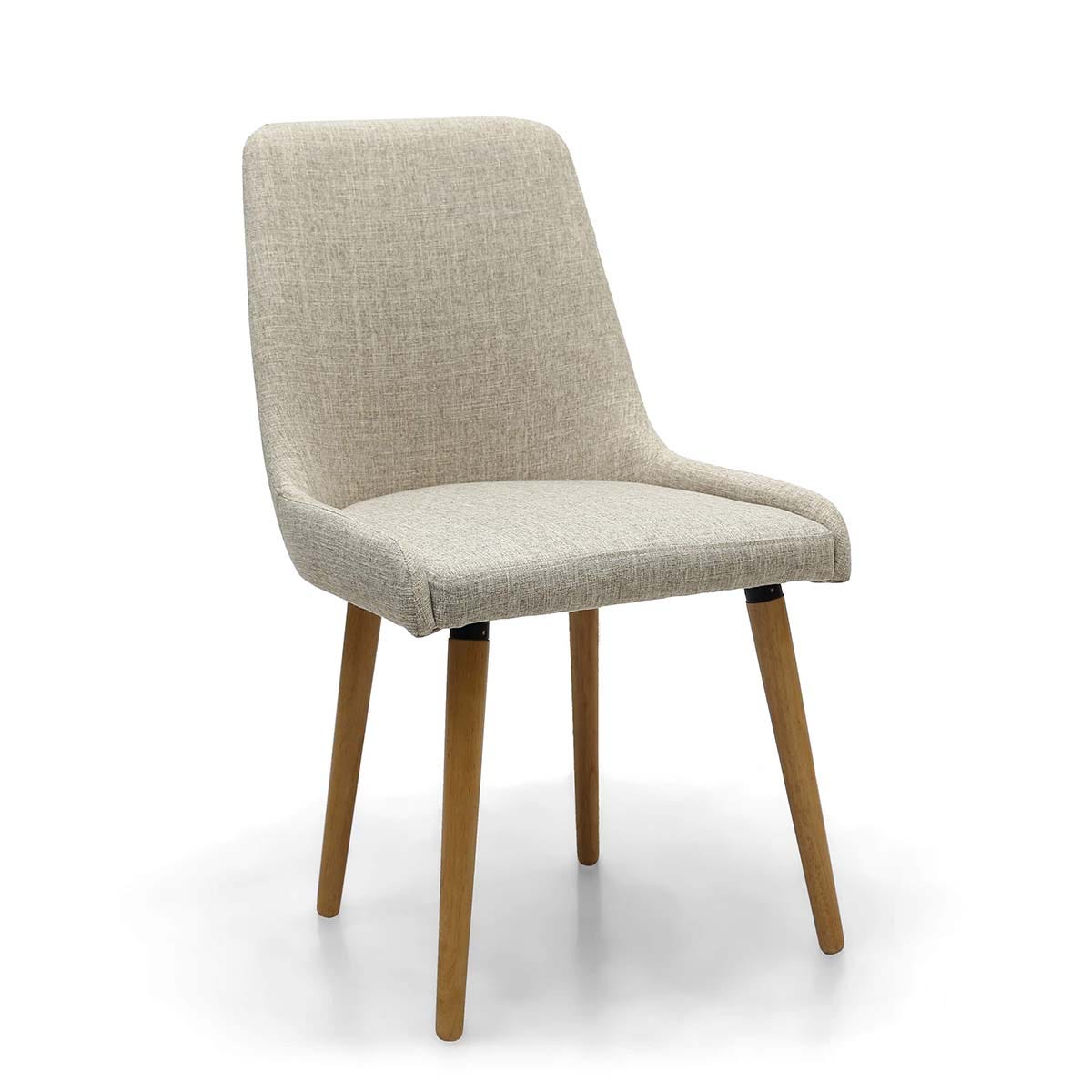 Capri Flax Effect Natural Dining Chairs Set of 2, none
