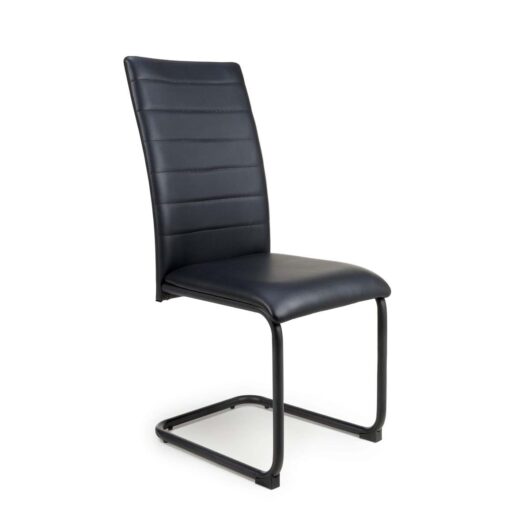 Carlisle Leather Effect Black Dining Chairs Set Of 4, none