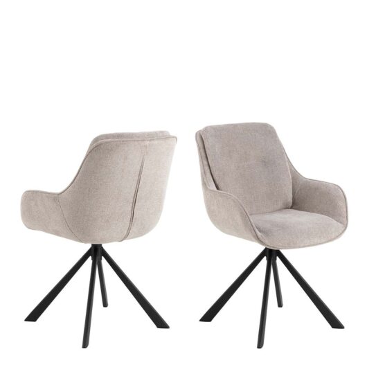 Carrie Swivel Dining Chair in Sand Set of 2, none