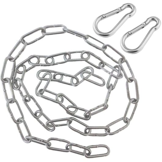 Chain with two carabiners - 1 m stainless steel hanging chair chain - extension chain for hanging chairs