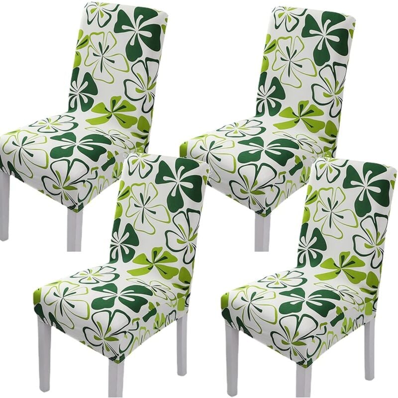 Chair Cover Decor, 4 Piece Stretch Chair Cover Slipcover Chair Cover Made of Spandex Material with Elastic Band for Universal Fit, Very Easy to Clean