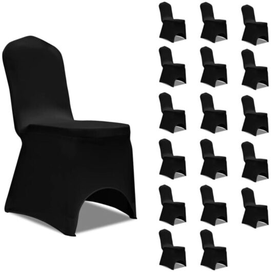 Chair Cover Stretch Black 18 pcs Vidaxl
