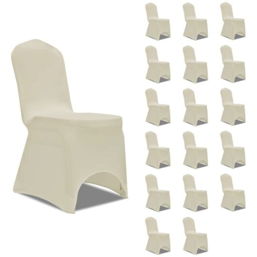 Chair Cover Stretch Cream 18 pcs Vidaxl