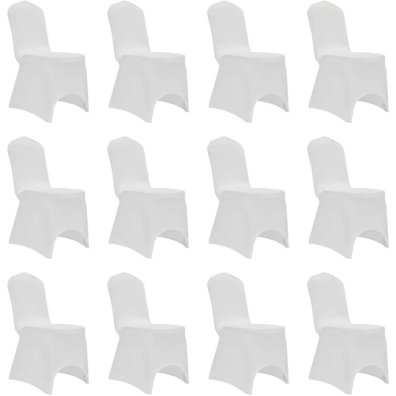 Chair Cover Stretch White 12 pcs Vidaxl