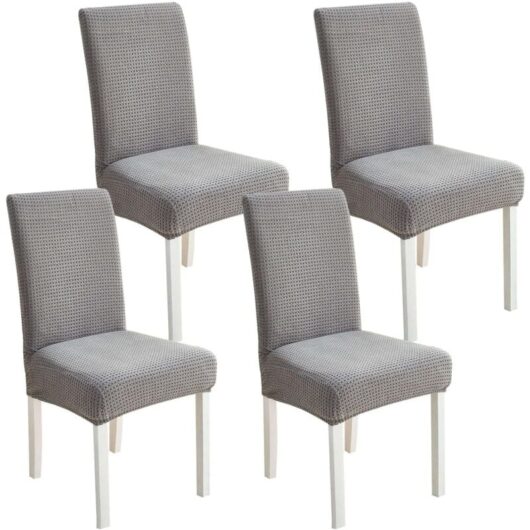 Chair Cover,4 Pack Stretch Chair Covers Universal Fit,Thick Elastic Chair Slipcover,Stain Resistant,Grey