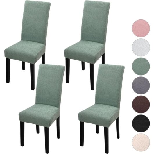Chair Covers, Universal Removable Elastic Stretch Chair Cover for Hotel Wedding Ceremony Christmas(Light Green)